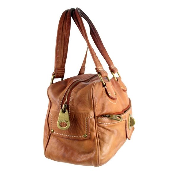 Marc by Marc Jacobs TAN BROWN GENUINE LEATHER TOTE SHOULDER BAG HANDBAG PURSE - Picture 2 of 12